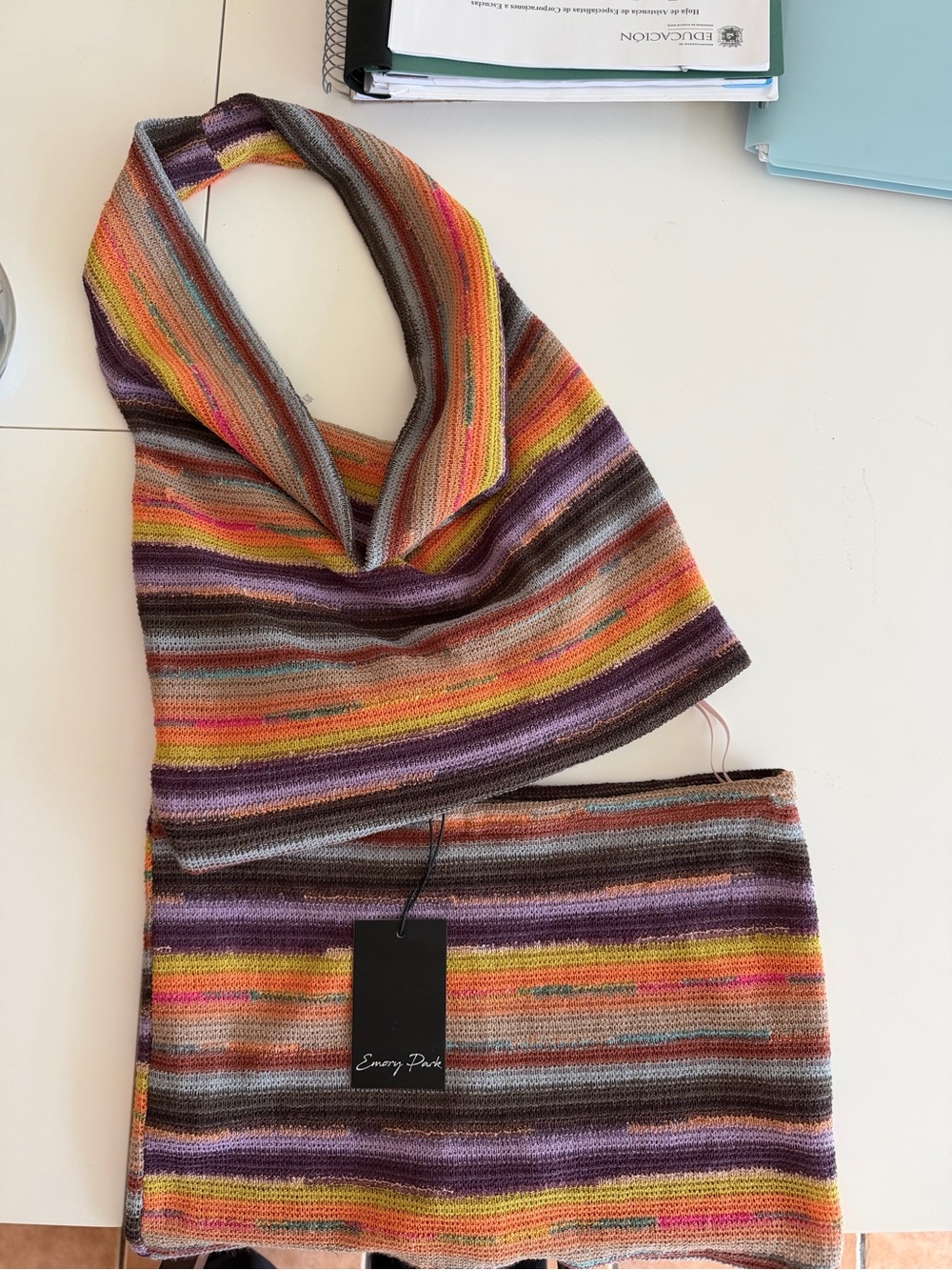 emory park Multicolor Striped Knit Set